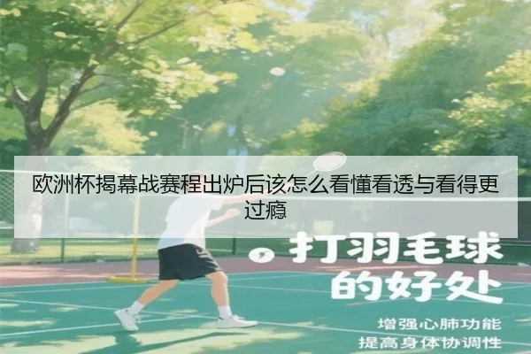 欧洲杯揭幕战赛程出炉后该怎么看懂看透与看得更过瘾